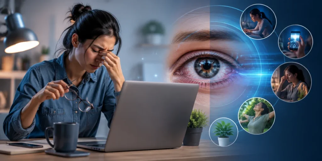 digital eye strain computer vision syndrome eye care karnal dr rishi eye institute