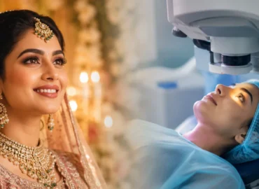 Why September Is the Best Time for LASIK Before Your Wedding Bride and LASIK eye surgery concept image.