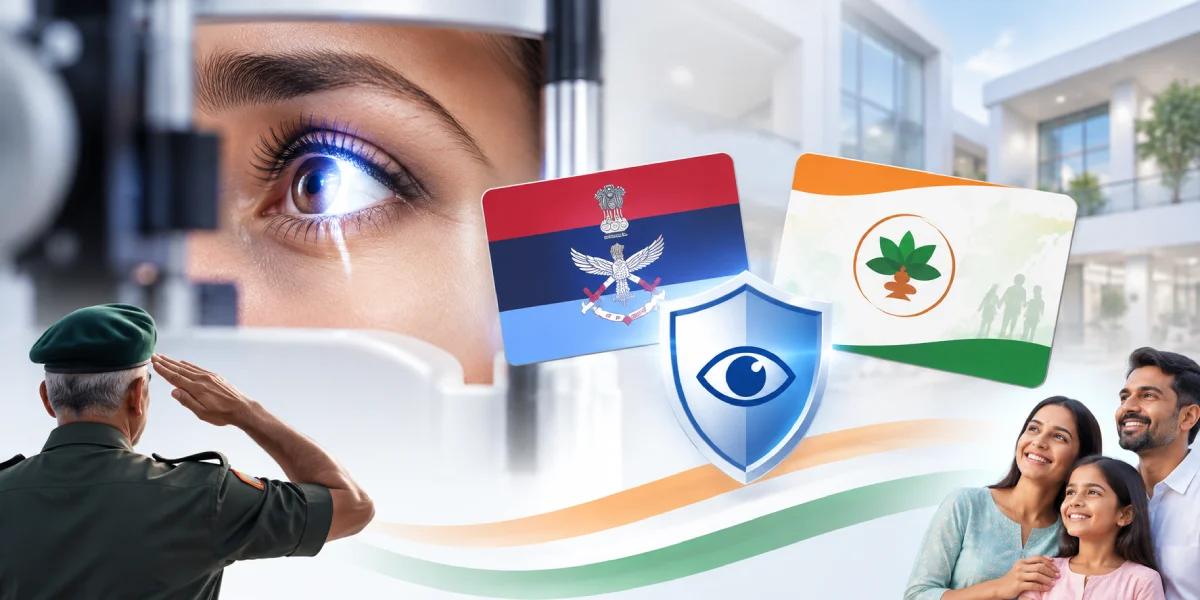 ECHS and Ayushman Bharat cashless eye care services in Karnal